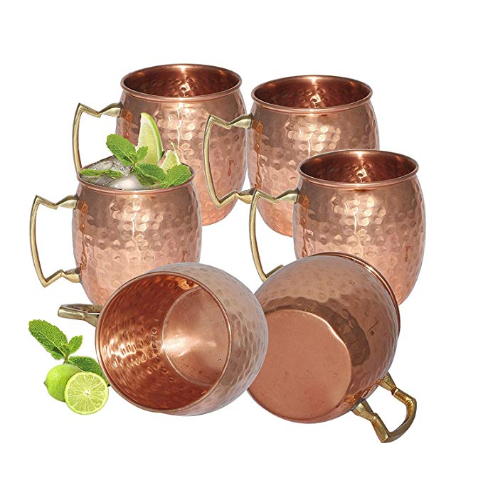 Avs Stores Pure copper hammered cup Moscow Mule Set of 6