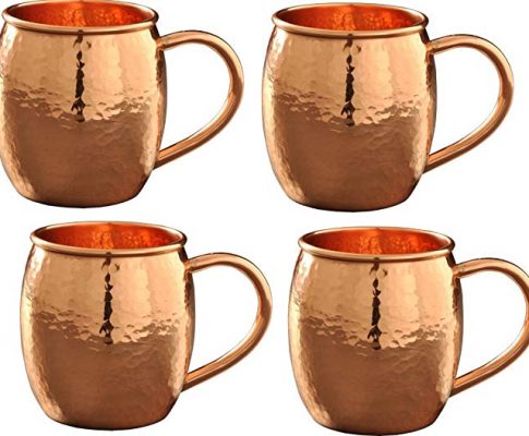 Hammered Copper Moscow Mule Mug /Cup,with Copper Handle, Size-16 Ounce ,Set Of-4 Review