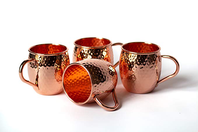 Moscow Mule Copper Mugs - Set of 4 - Back Bay House & Home - Artisan Hammered