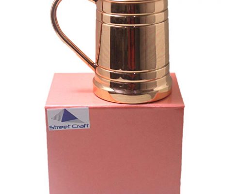 STREET CRAFT Gift Pack Solid Copper Beer Stein Mug Tankard Large Moscow Mule Copper Mugs Capacity 20 Oz Set of 1 Handmade of Pure Copper Review