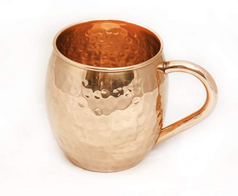 COPPER 24ga- 13/16″ x 7/8″ HEART Hammered Copper Moscow Mule Mug – 100% Solid Pure Copper Handmade Tumbler, 16 Oz Capacity No Inner Linings Drinking Cup for Moscow Mule, Cocktail and Cold Drinks Review