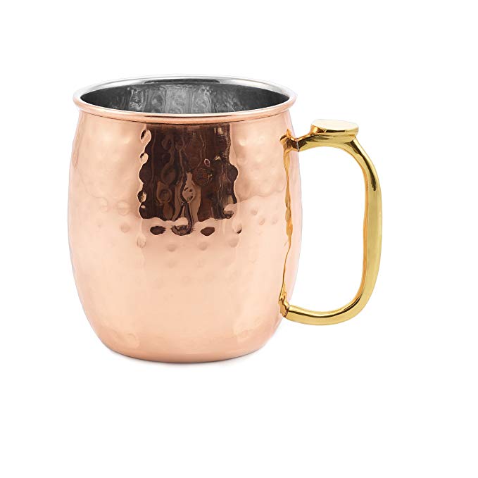 22 oz. Hammered Copperplated Stainless Steel Moscow Mule Mug