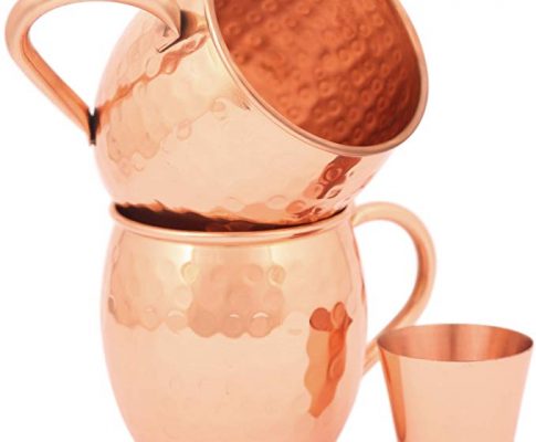 Moscow Mule Copper Mugs – Set of 2 16 oz with Shot Glass and Straws – 100% Pure Copper without Extra Metals – Perfect Quality – A Perfect Gift for any Occasion – Hammered Mug – by ZAFMANN Review