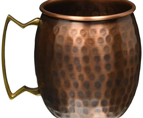 STREET CRAFT Hand Hammered Antique Finish Copper Moscow Mule Mug 16 Oz Brown Set Of 2 Review