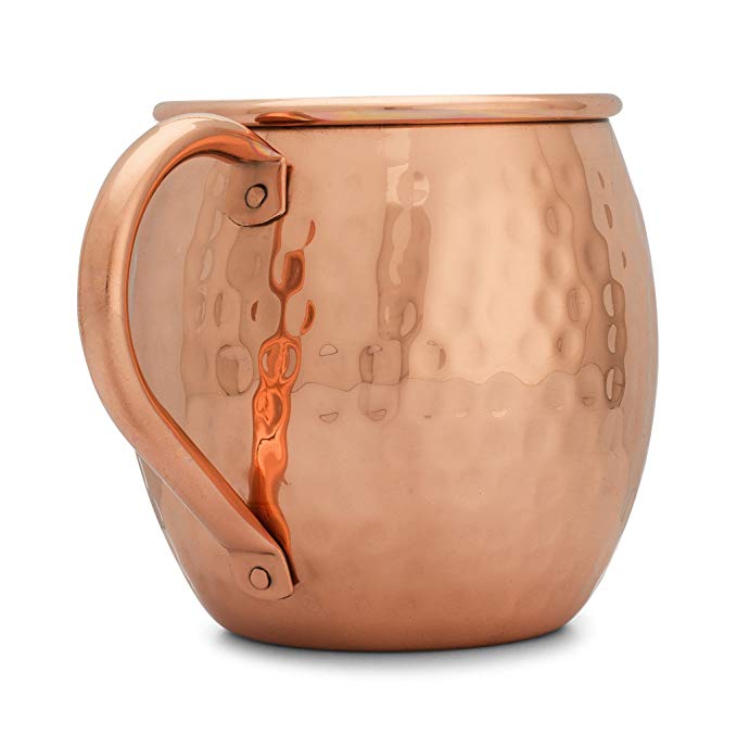 Copper Mules Premium 100% Copper Moscow Mule Mug Handcrafted with No Inside Liner, 16 oz