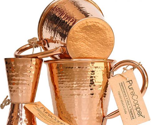 Set of 2 100% Copper Mugs – 14oz Hammered Tapered Moscow Mule Mugs – BONUS Jigger! (2, 14oz) Review