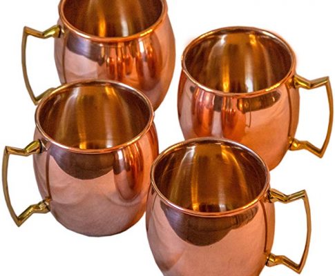 Moscow Mule 100 % Solid Pure Copper Mugs/Cups – Set of 4 (16-ounce/Set of 4, Smooth) Review