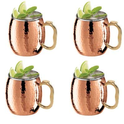 OGGI Hammered Copper Moscow Mule Mug Set of 4