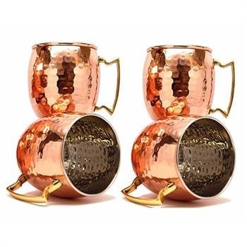 Zap Impex Pure Copper Lined Brass Handle Nickel Hammered Moscow Mule Mugs 16 Ounce Set of 4 Review