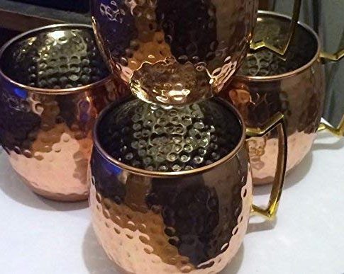 Solid Pure Copper Nickel Lined Interior Hammered Moscow Mule Mug 4 PACK – 16 Oz. * Twilight Parties* Review