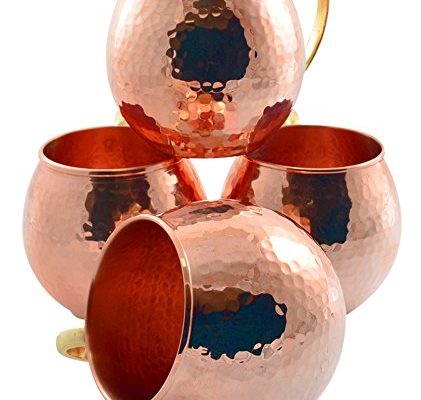 CopperBull Thickest Heaviest Hammered 1 mm Copper Mug Cup Set for Water Moscow Mule Ayurvedic Healing,20 Oz (4X) Review