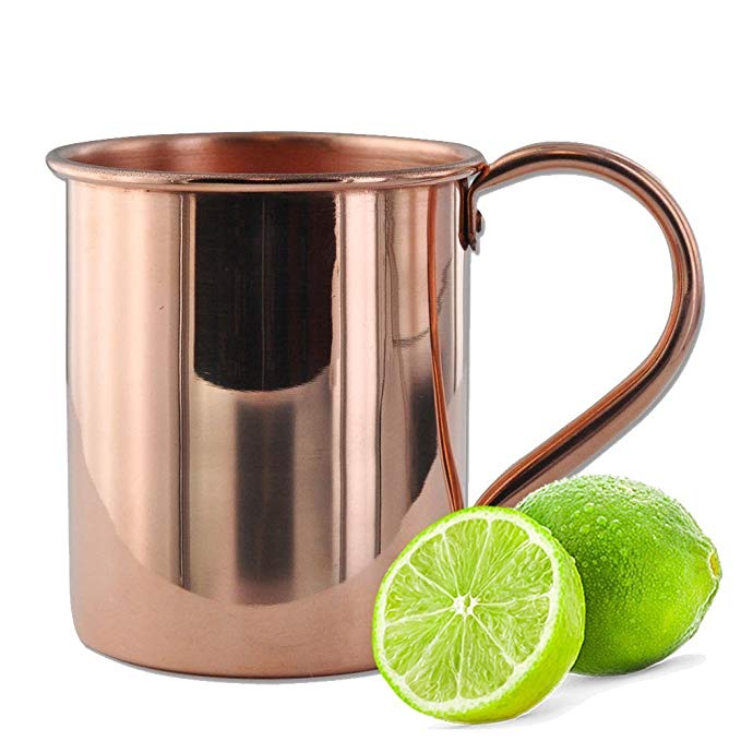 Moscow Mule Copper Mug by Solid Copper - Authentic Moscow Mule Mugs Unlined 16 oz