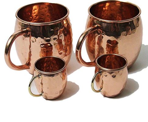 FREE GIFT INCLUDED-Alchemade Copper Barrel Mug for Moscow Mules – Set of 2 – 16 oz – with two free shot glasses Review