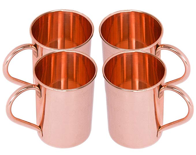 Set of 4 Pure Copper Mug for Moscow Mule Capacity 16 oz Copper Mug Perfect Pure Copper Unlined Moscow Mule Copper Mugs