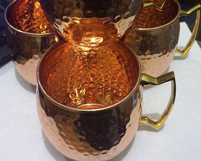 Solid Copper Unlined Hammered Moscow Mule Mug 4 Pack - 16 Oz. * Twilight Parties*