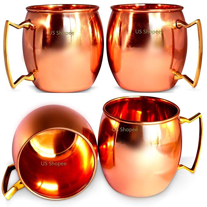 Kangaroo Copper Plated Stainless Steel Mug Brass Handle