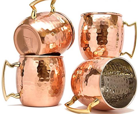 Moscow Mule Copper Mugs Set of 4 by Coppertisan – Handmade of 100% Pure Copper – Best Moscow Mule Mugs with Moscow Mule Recipes (Barrel Hammered -) Review