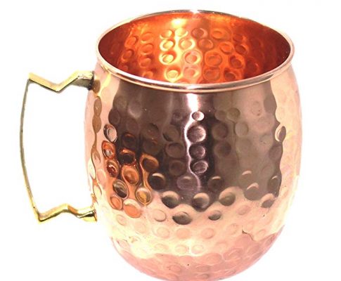 STREET CRAFT Handmade Pure Copper Hammered Moscow Mule Mug Set of 1 with 1 Metal Hammered Coasters Review