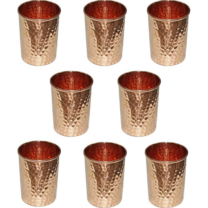 Zap Impex Drinking vessels hammered copper glass 100% pure copper tumbler moscow mule tumbler set of 8