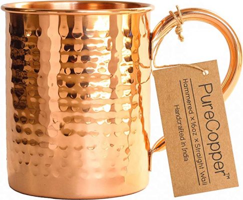 100% Copper Mug for Moscow Mule – 16oz Hammered Pure Copper Thick Straight Wall Review